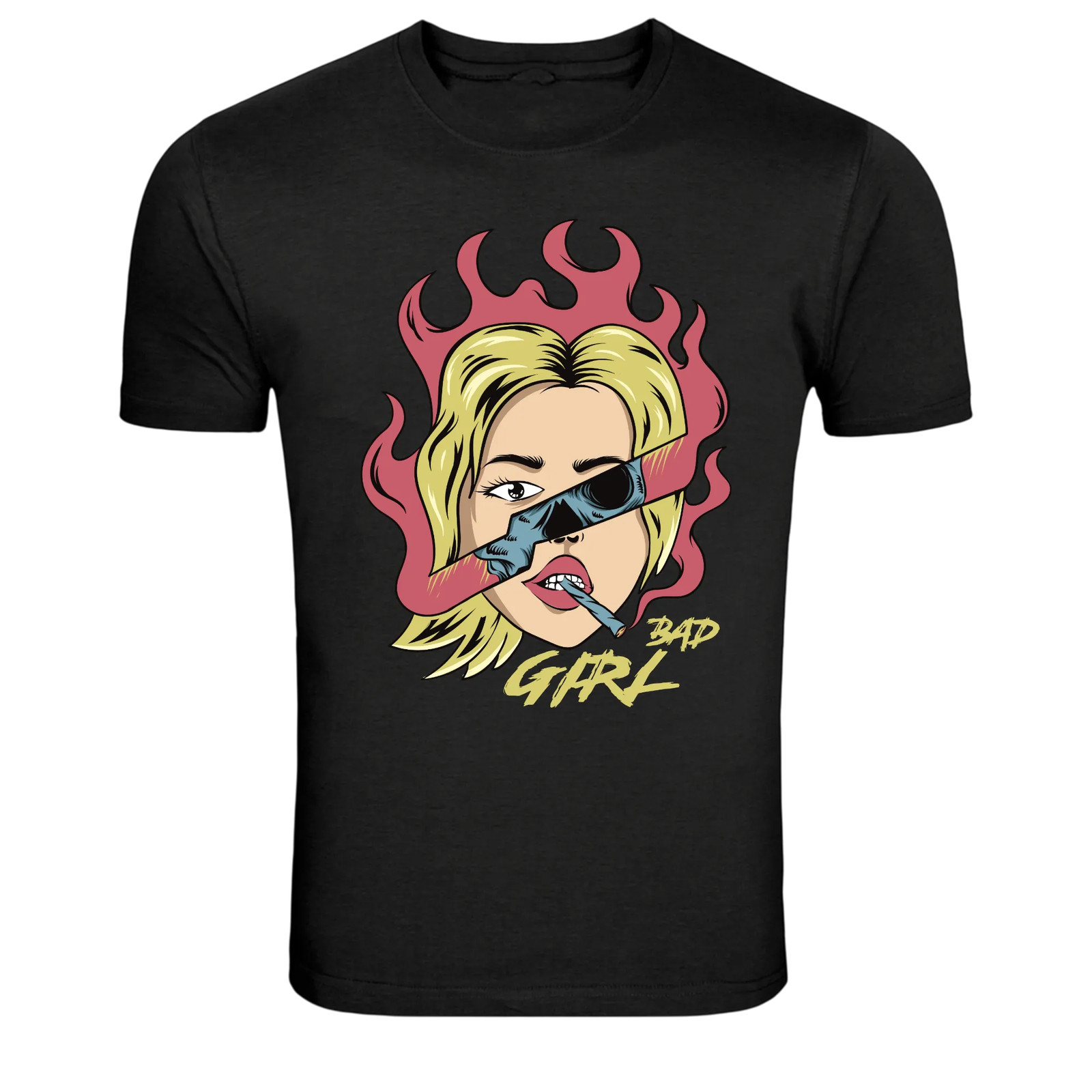 Bad Girl Pop Art Smoking Graphic T-Shirt gallery