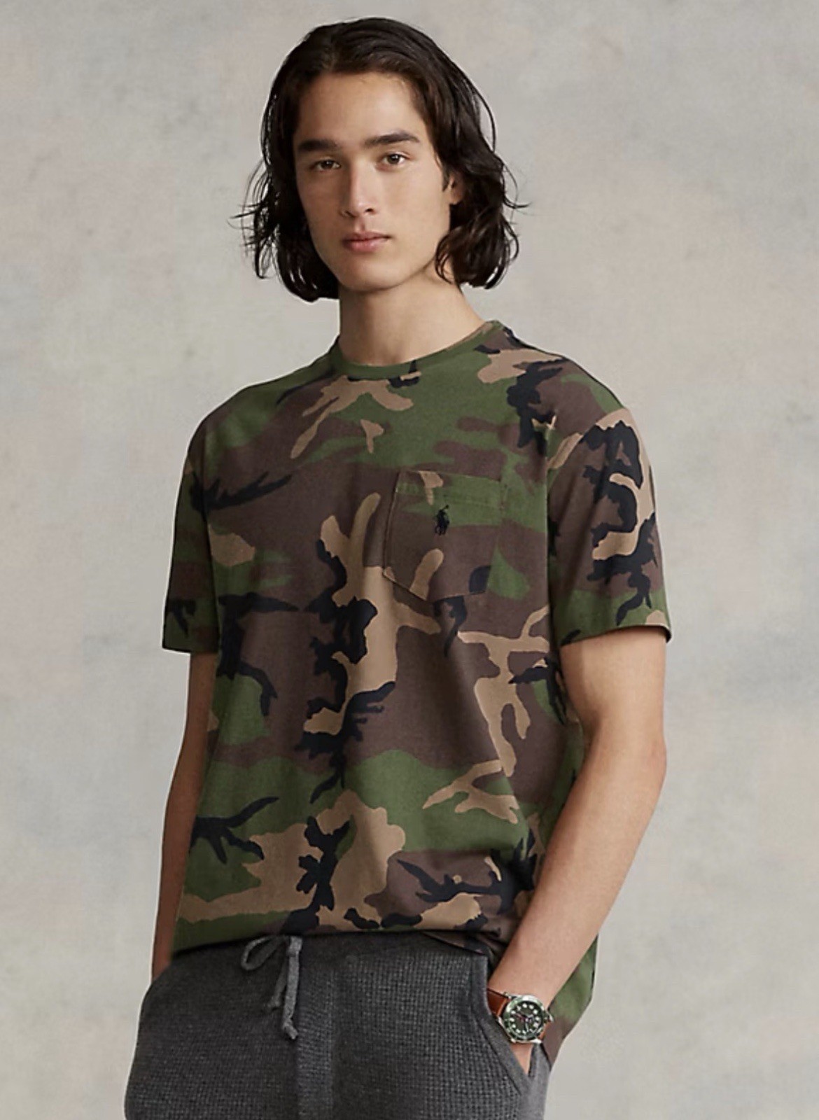 Polo Ralph Lauren Camo T-shirt Men’s M Classic Woodland Pony Logo No Pocket