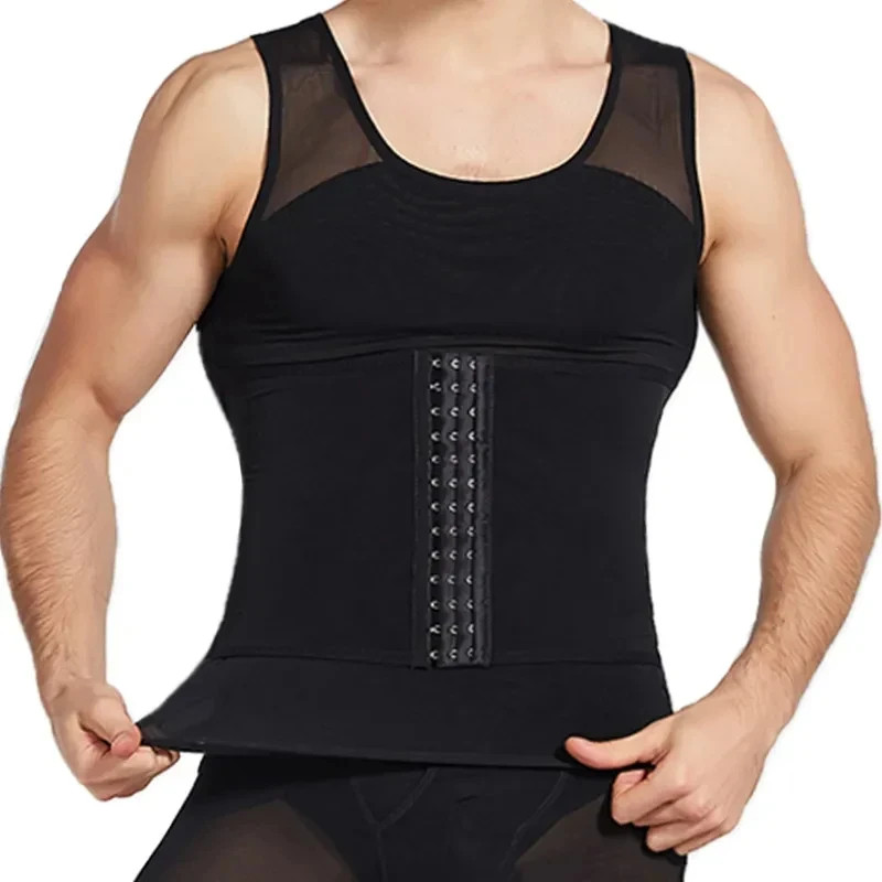 Men’s Compression Vest Body Shaper Tummy Slimming Waist Trainer Shapewear Top gallery