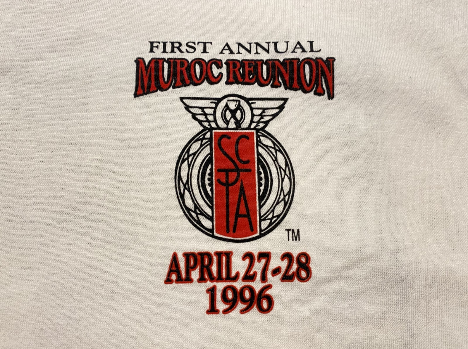 Vintage 1996 Teejays 1st Annual Muroc Reunion Men T-Shirt Single Stitch Sz L USA gallery