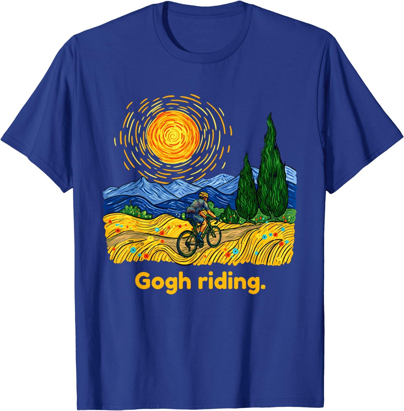 Gogh Riding Funny Cycling Van Gogh Art Bike T-Shirt gallery