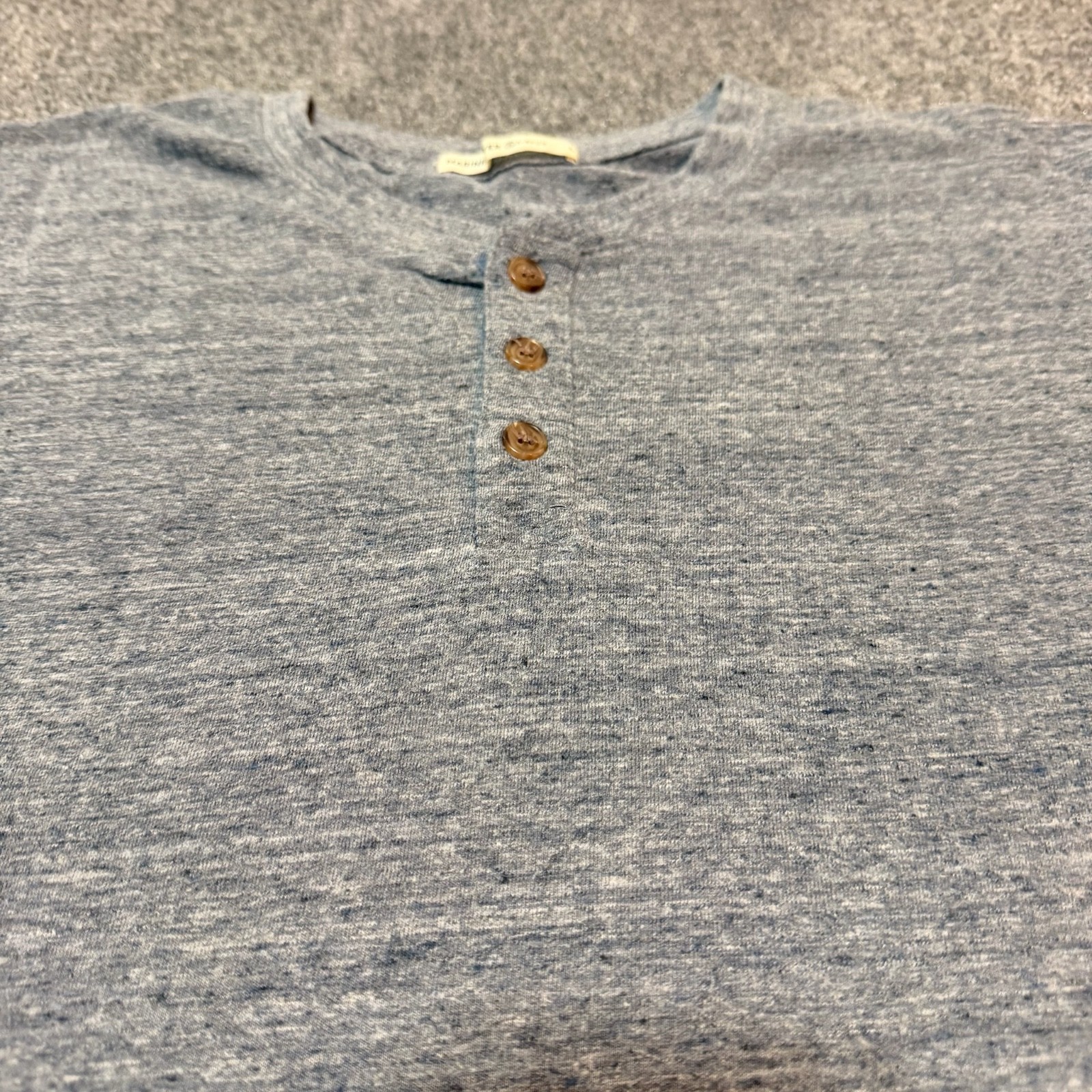 Marine Layer Shirt Mens Large Blue Henley Long Sleeve E-Spun Casual gallery