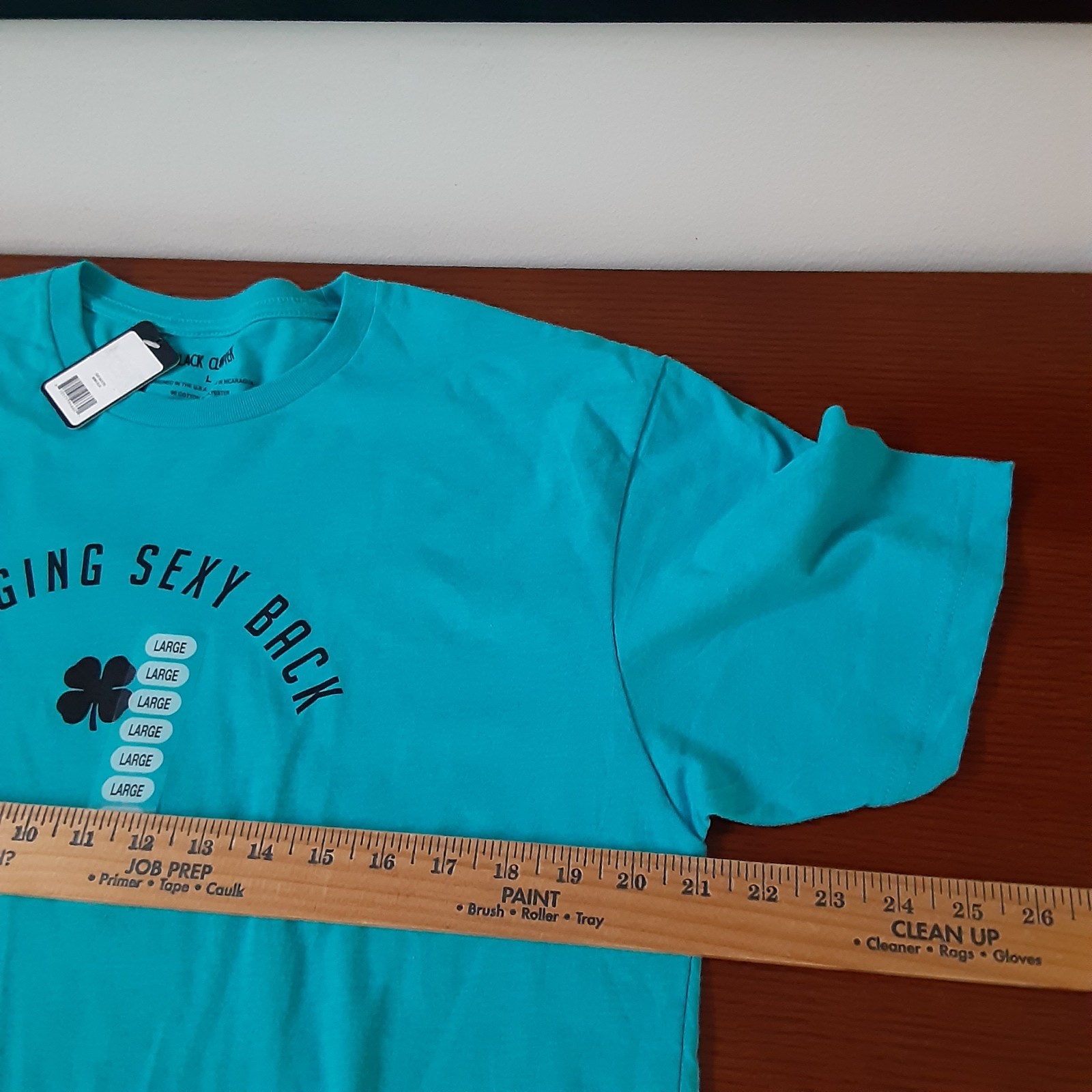 Black Clover Men's Large Bondi Blue "Bringing Sexy Back" Golf T-Shirt New gallery