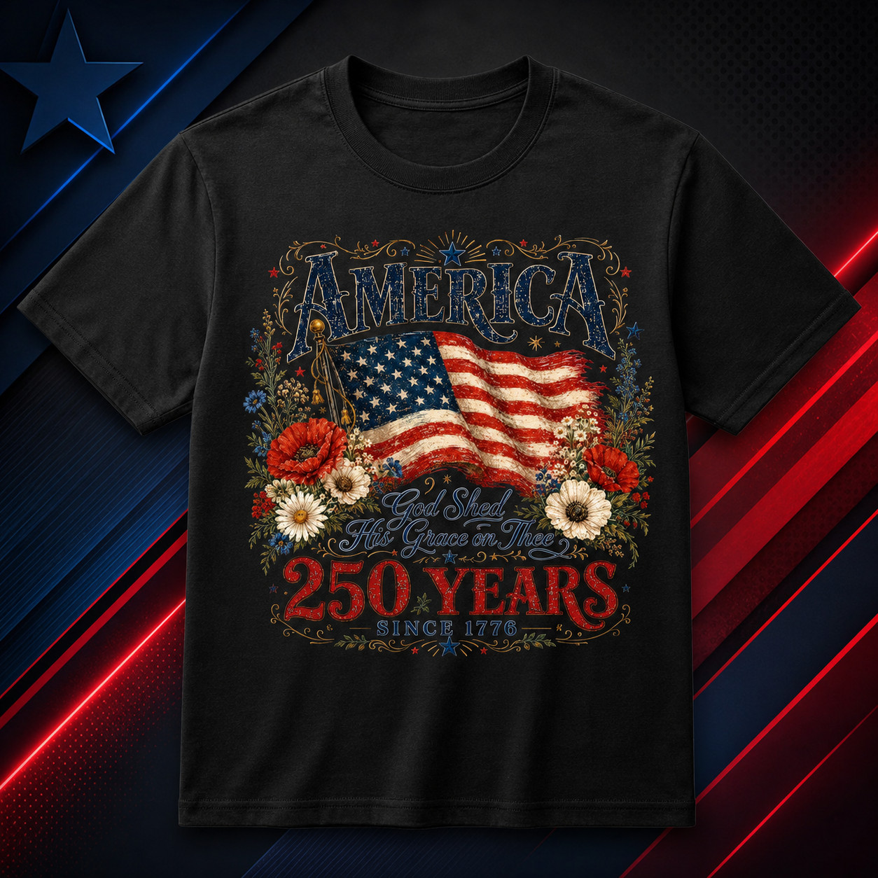 250th Anniversary Shirt God Shed His Grace on Thee Tee gallery