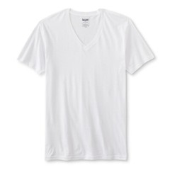 Basic Editions Men’s White 7-Pack V-Neck Tees Small