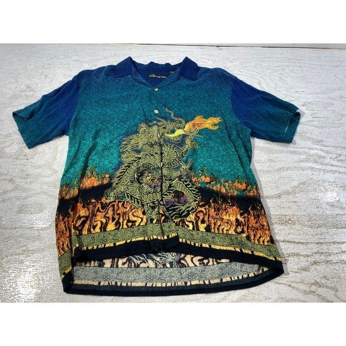 Shiwa 75-5-0612st no boundaries 90s vintage floral cross dragon pattern open