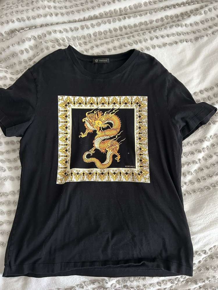 Versace black Dragon Insert Tshirt Men’s Medium