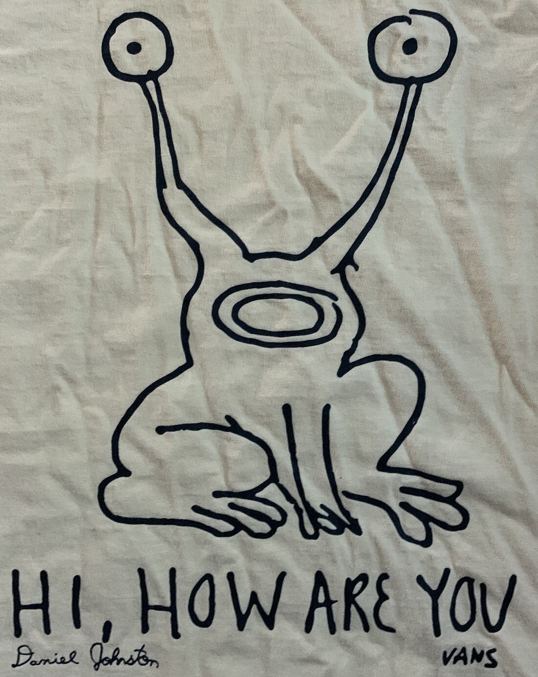 Daniel Johnston Vans Long Sleeve ‘Hi, How Are You’ Shirt, Yellow, Men’s XL gallery