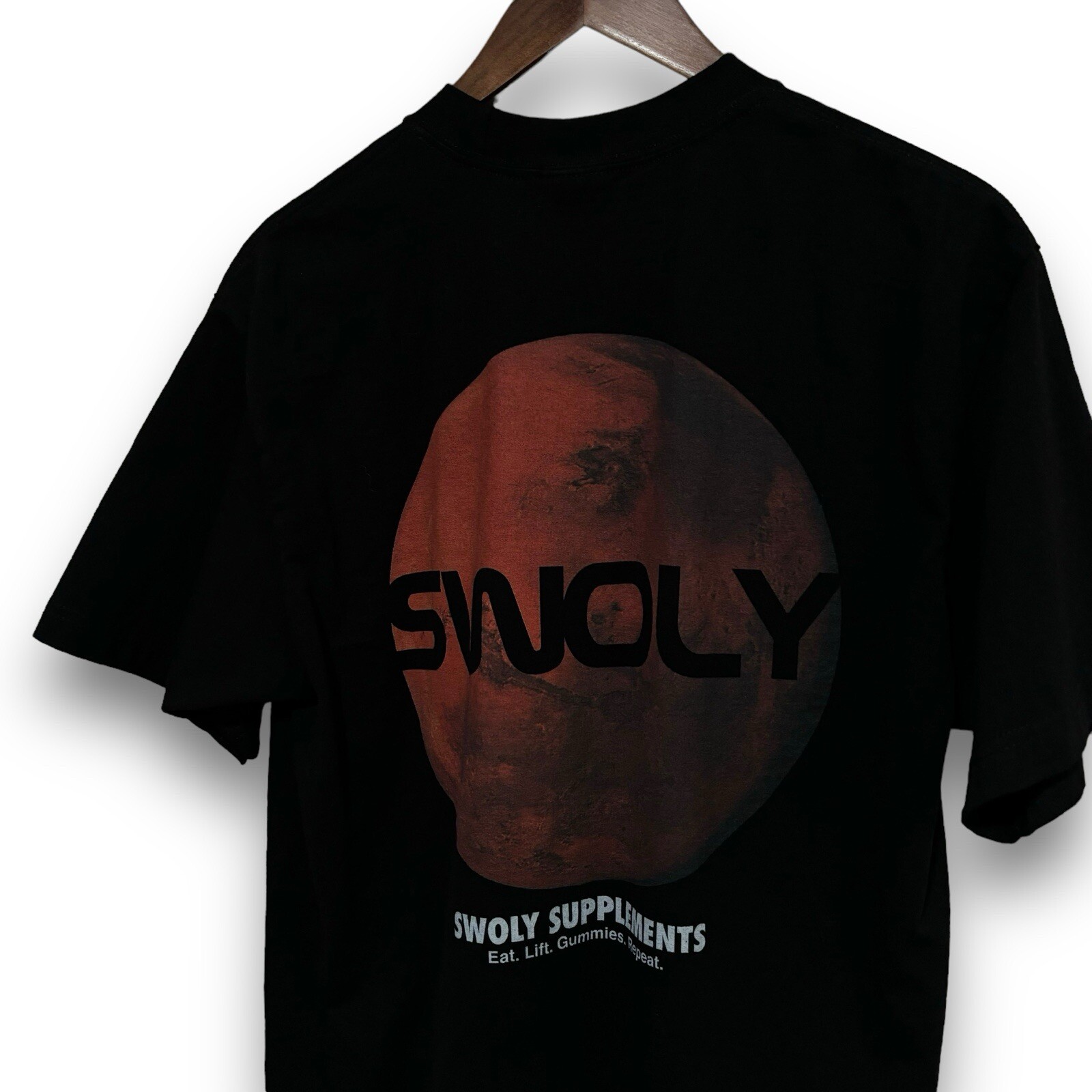 Swoly Supplements Men's Graphic Heavyweight T Shirt Black Size Large 21 x 30 gallery