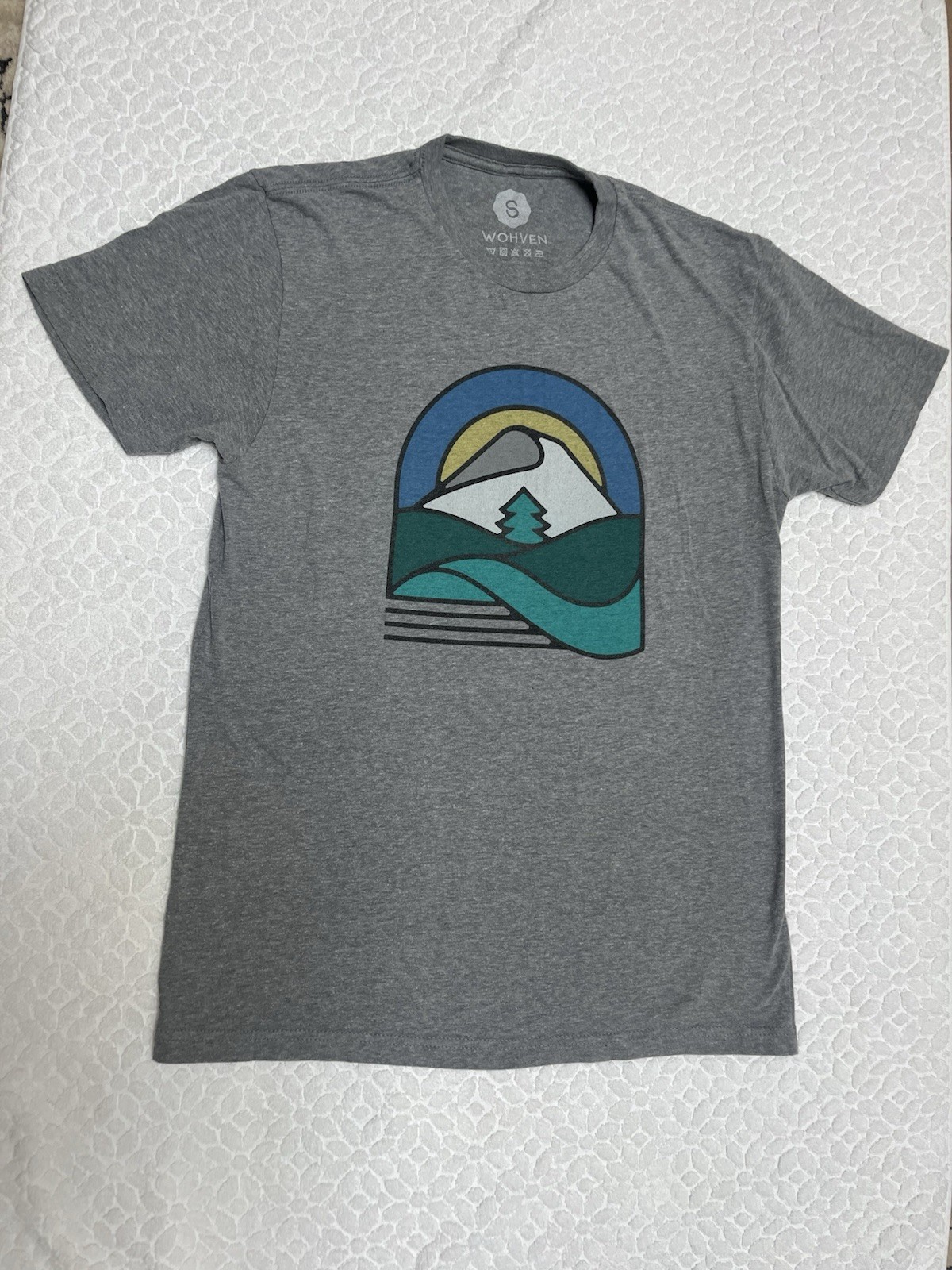 Woven grey T shirt vintage vibes Size small Short Sleeves Men’s gallery