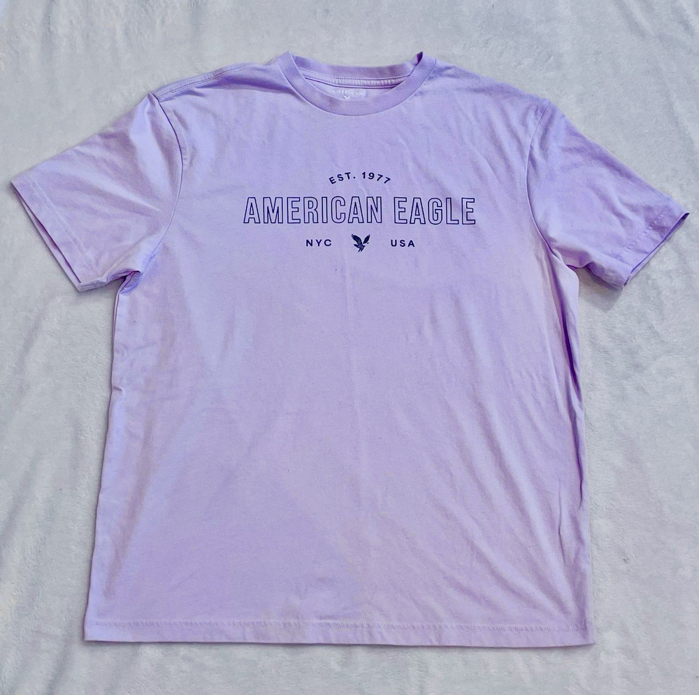 American Eagle MediumSuper Soft Men’s Crew Neck Graphic Tee Purple