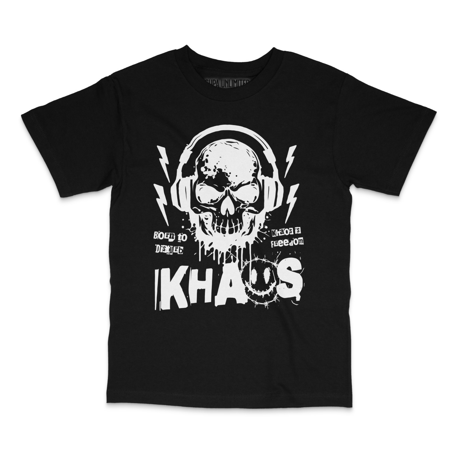 Khaos Punk Skull T-Shirt Unisex Graphic Tee Rock Metal Gothic Streetwear gallery