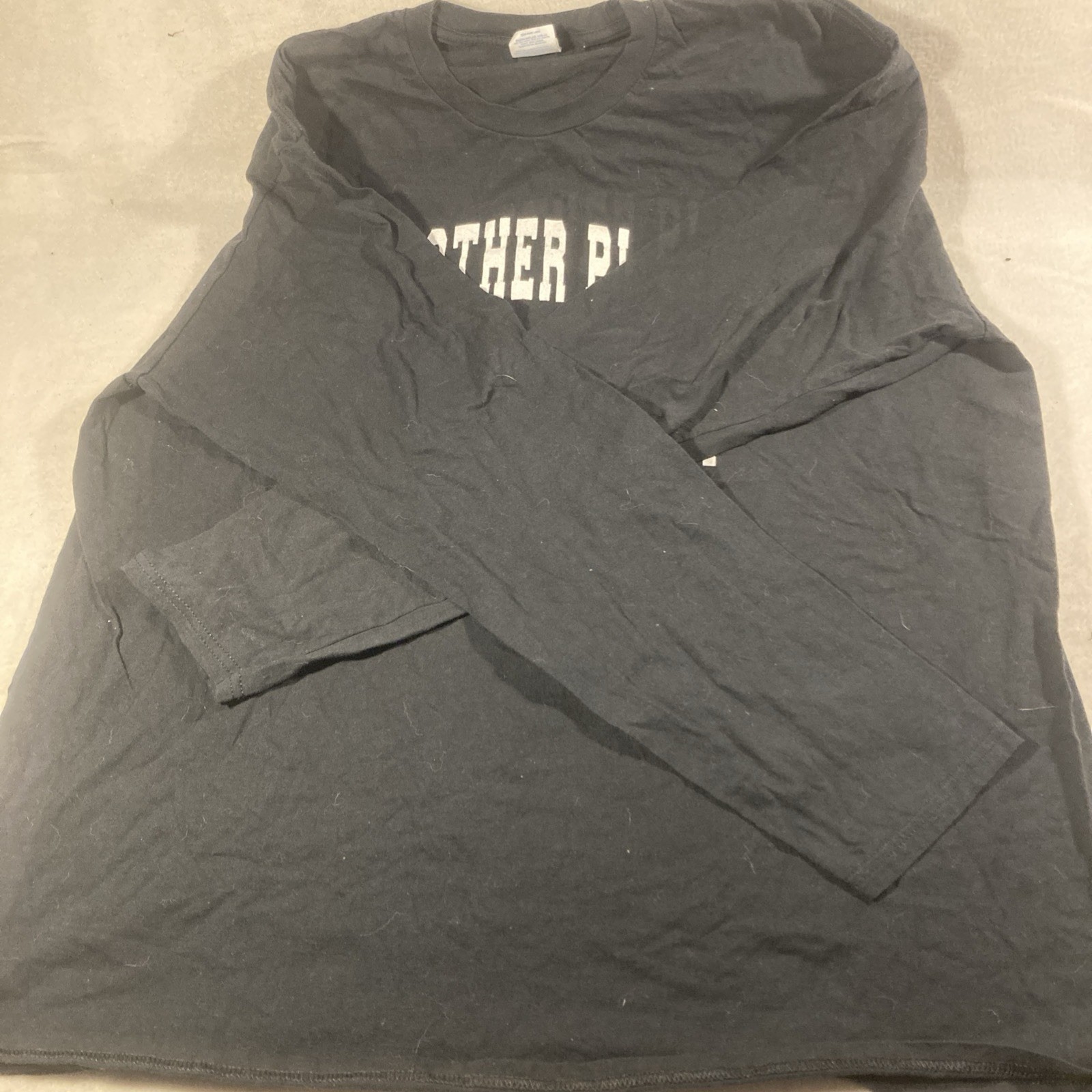 Port & Company Men’s Black Graphic Logo Cotton Knit Crew Neck Long Sleeve 2XL gallery