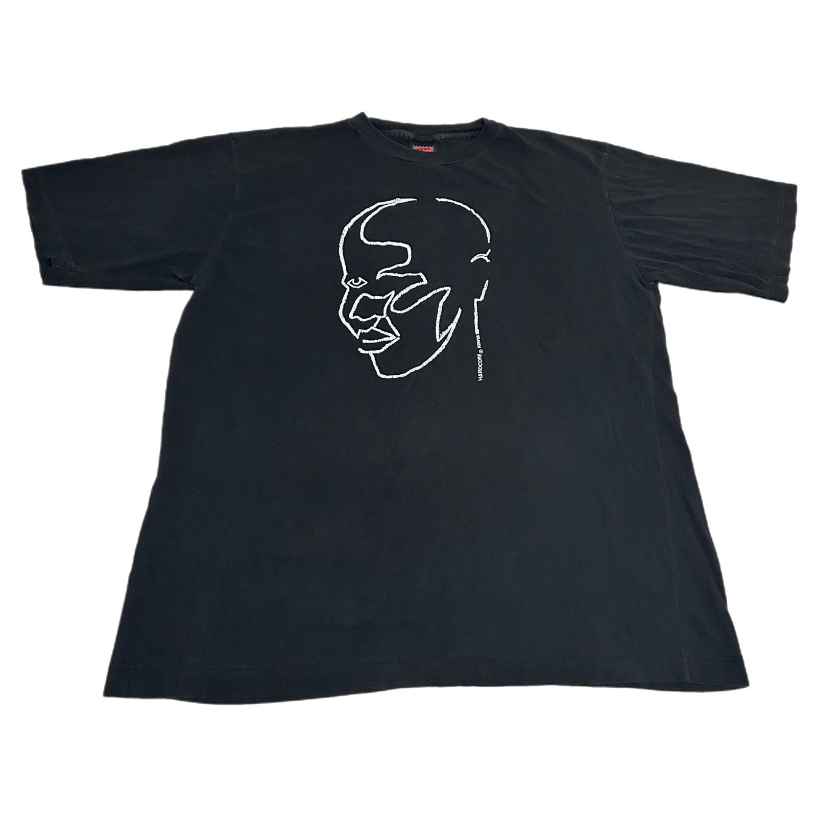 Vintage 90s Hardcore Kenya Shirt Mens 2XL Art Abstract Tee Faded Black
