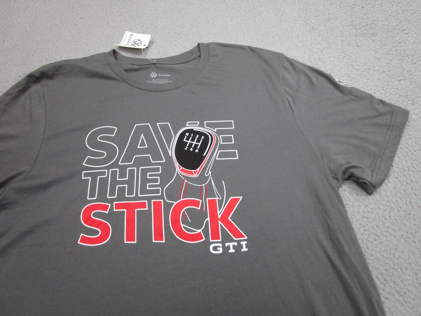 Volkswagen GTI Shirt Mens 2XL Gray Stick Manual Driver VW MK7 MK6 Golf gallery