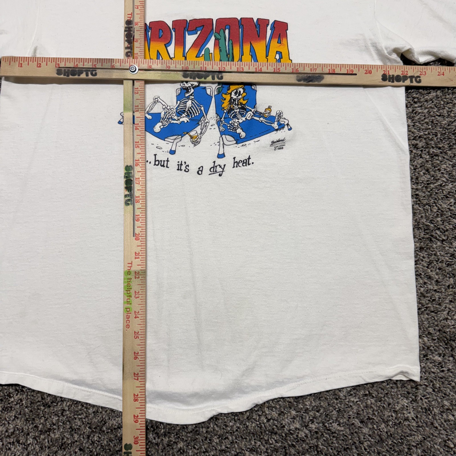 Vintage Arizona T-shirt Size XL White Stedman 90s Dry Heat - Distressed gallery
