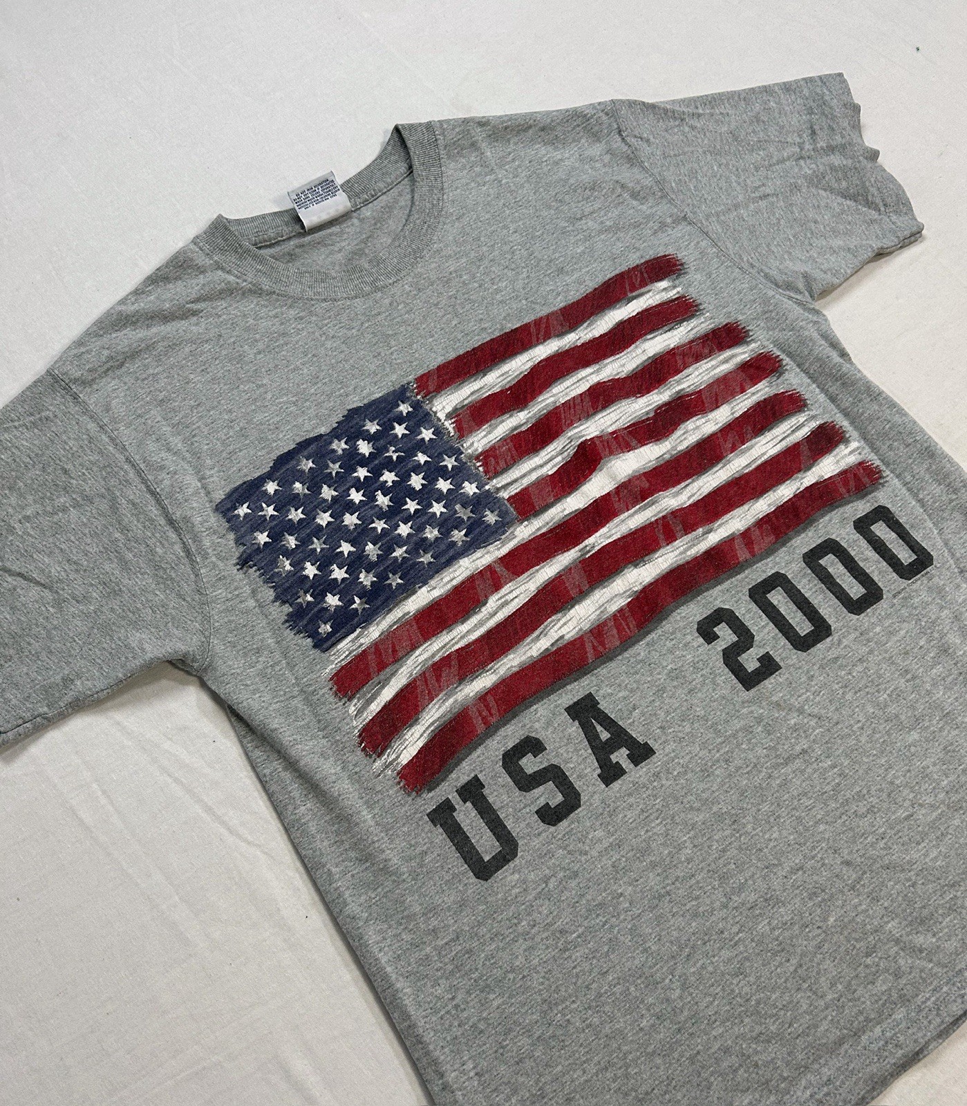 Vintage Y2K American Flag T Shirt Sz L 2000 Millennium Biker Patriotic Sonoma gallery