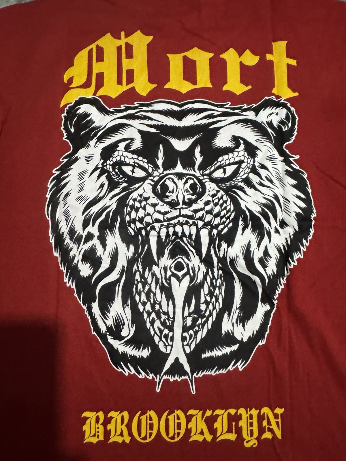 Mishka Red Mort Brooklyn Keep Watch Graphic Logo Crew Neck Men's T-Shirt L gallery