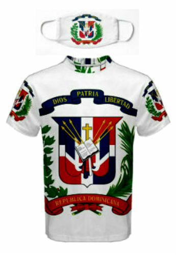 DOMINICAN REPUBLIC COAT OF ARMS FLAG MEN T-SHIRTS & FREE MASK CP BRAND gallery