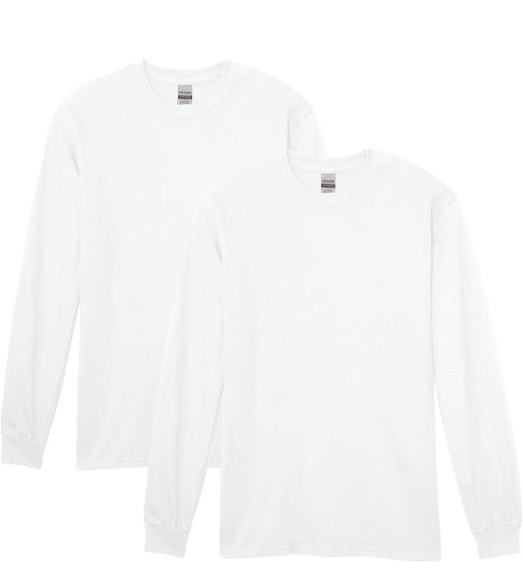 GD180 Gildan G540 Mens Long Sleeve Heavy Cotton Crew Neck 2 Pack TShirt XL C1085 gallery