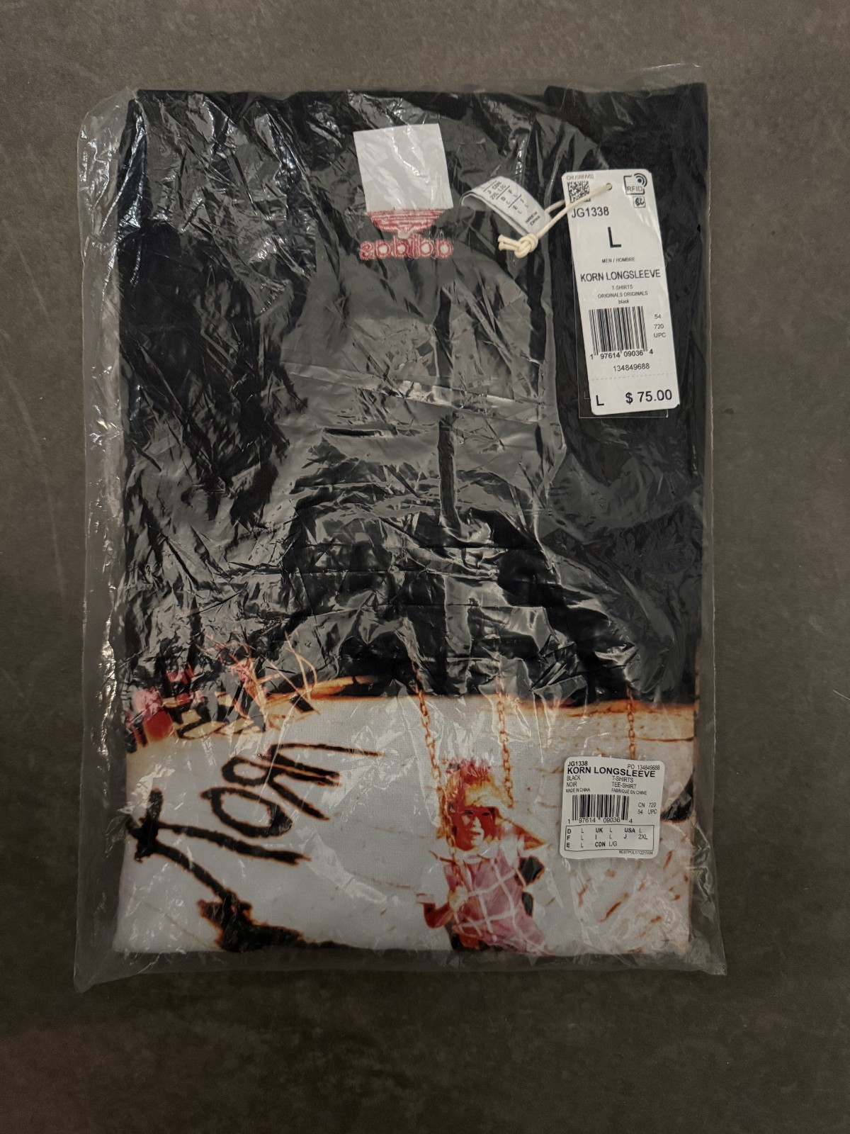 Adidas x KoRn Size LARGE Brand New Never Worn Long Sleeve Shirt Black - JG1338 gallery