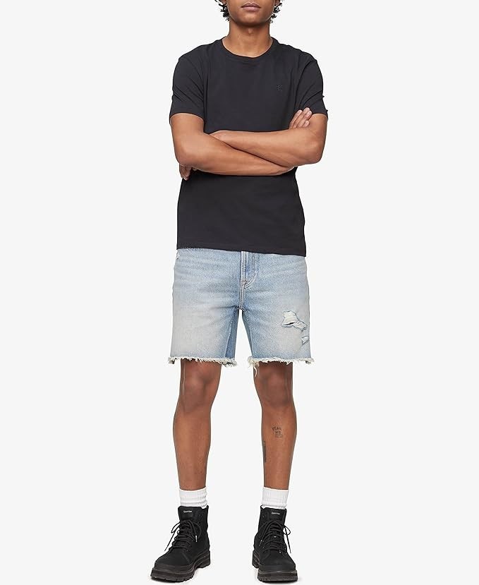 Calvin Klein Men's Smooth Cotton Solid Crewneck T-Shirt, Black Size S NO-TAG gallery