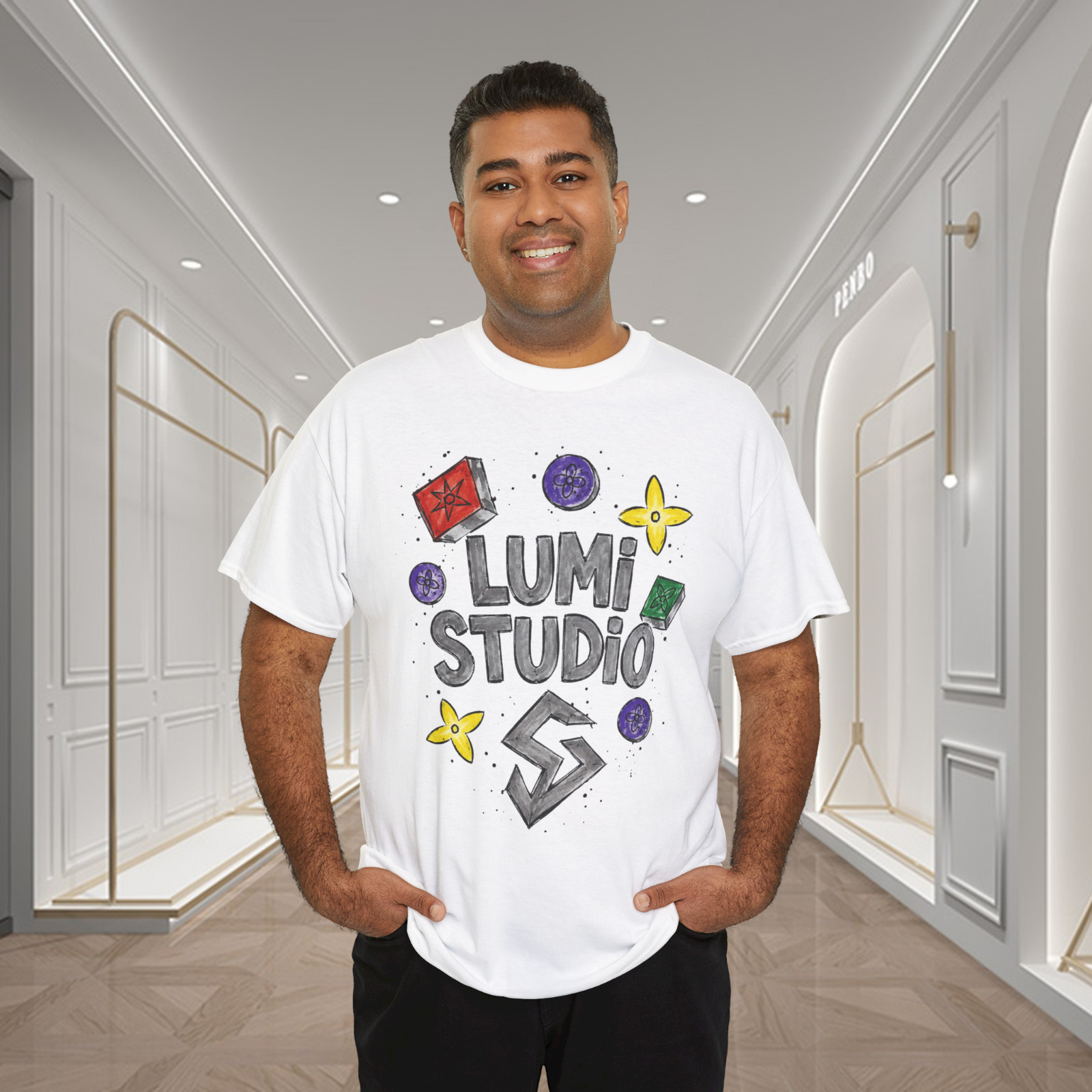 Lumi Studio Hand Drawn Fashion Pattern Graphic T-Shirt