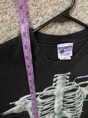 Vtg 90s Discovery Channel Skeleton Rib Cage T-shirt Adult L Mall goth Retro Emo