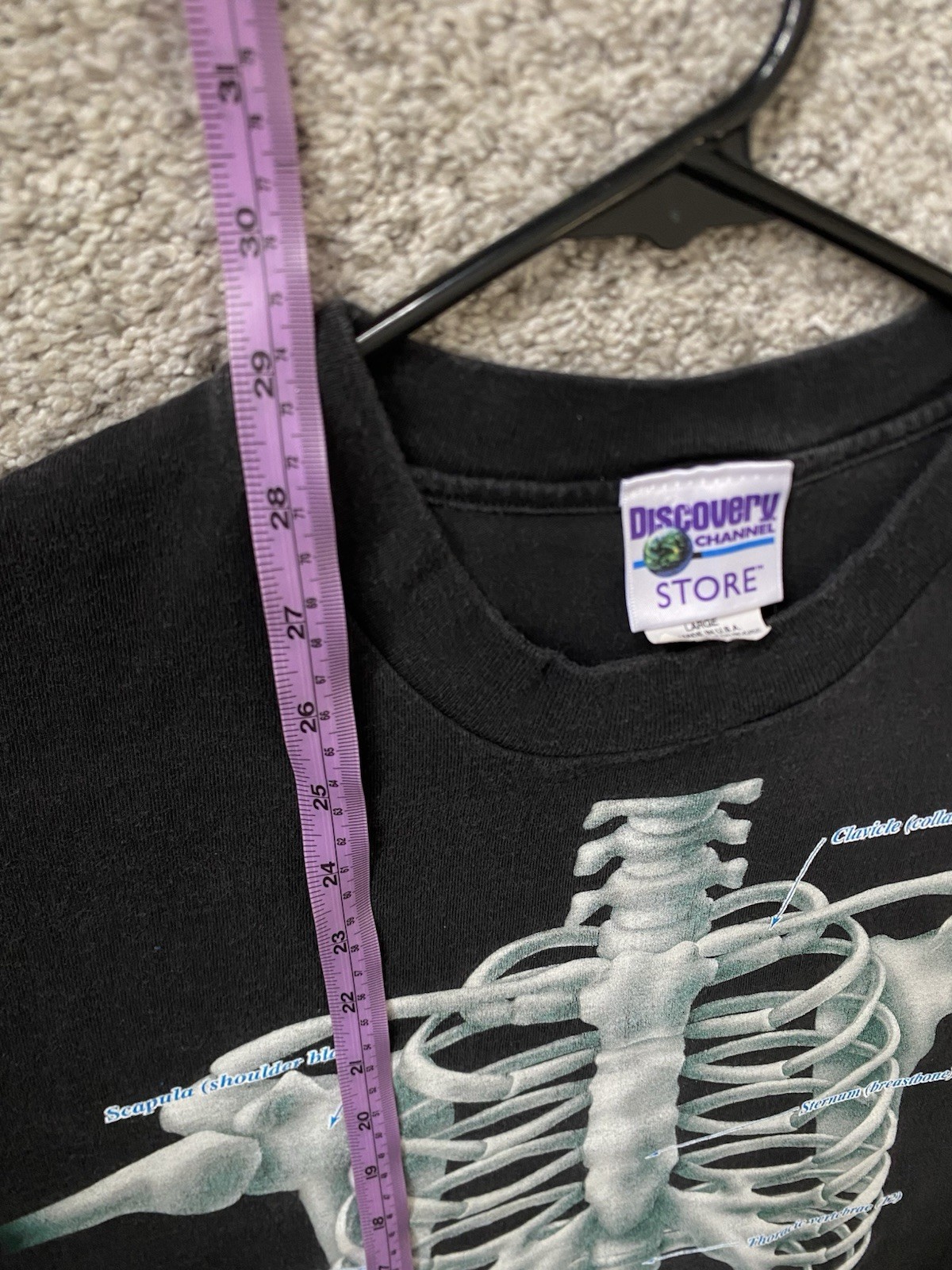 Vtg 90s Discovery Channel Skeleton Rib Cage T-shirt Adult L Mall goth Retro Emo gallery