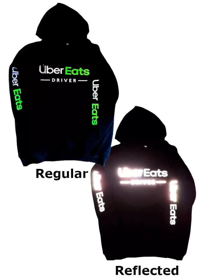 Reflective Tshirt UberEats Delivery Driver Black gallery