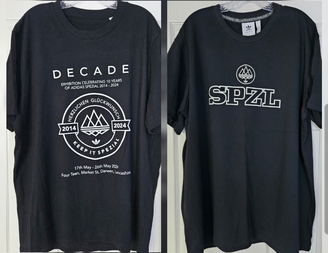 2 Adidas Spezial Spzl Tshirts. BNWT Logo Tee – XXL, Darwen Decade Tee – XL