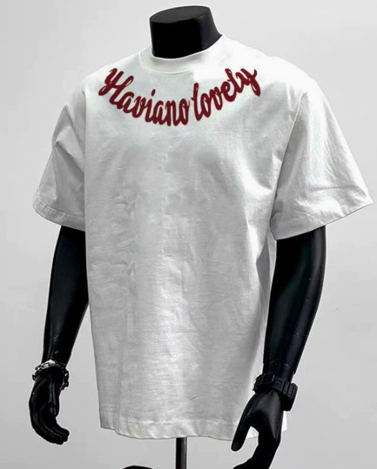 Mens High Street Graphic T-Shirt 220g Heavy Cotton Letter Print Short Sleeve Top gallery