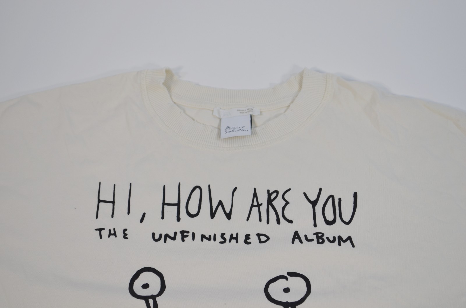 Daniel Johnston Hi How are You? Sept 1983 White Sara Large Shirt gallery