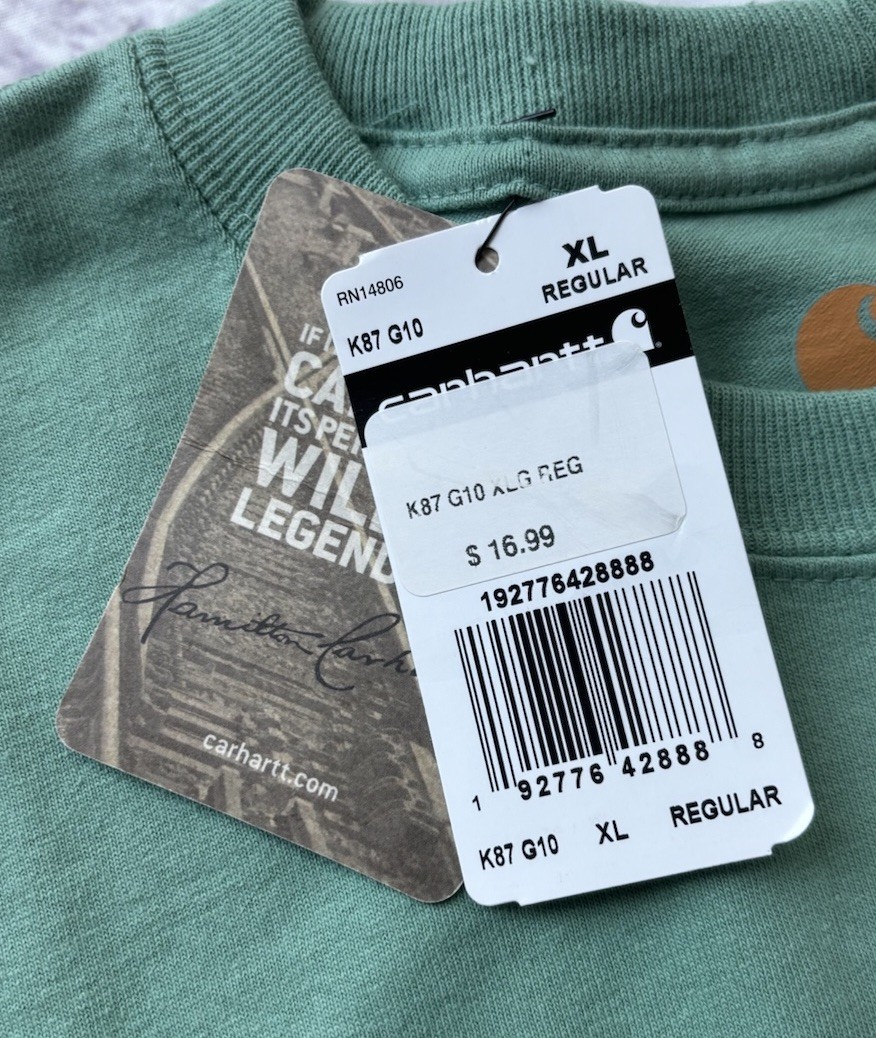 Men’s Carhartt K87 Mint Green Heavy Duty T-Shirt (NWT) gallery