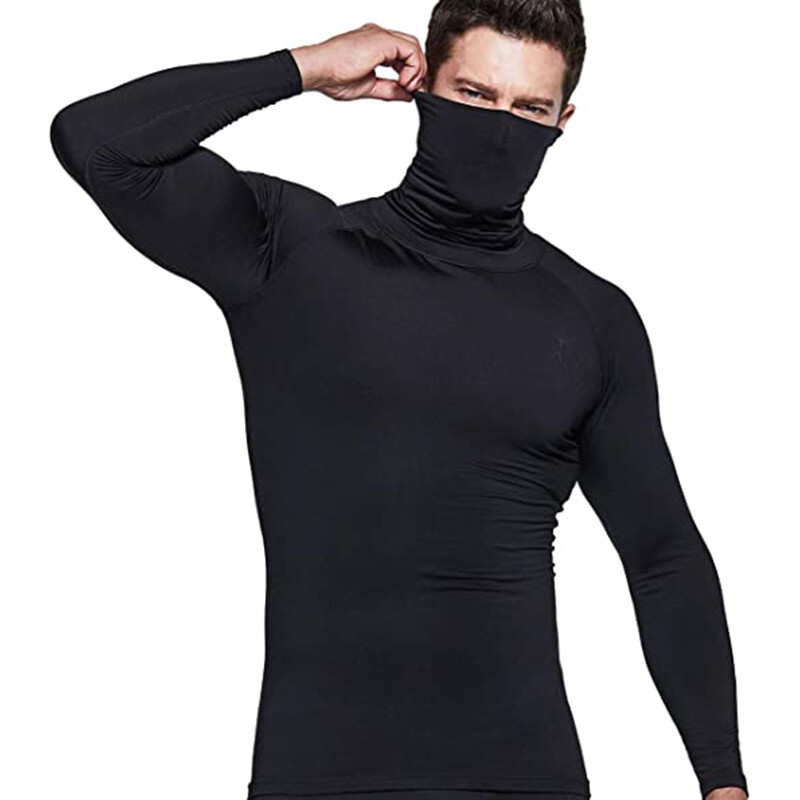 Men's Thermal Long Sleeve Compression Shirts Turtleneck Winter Base Layer Top US gallery