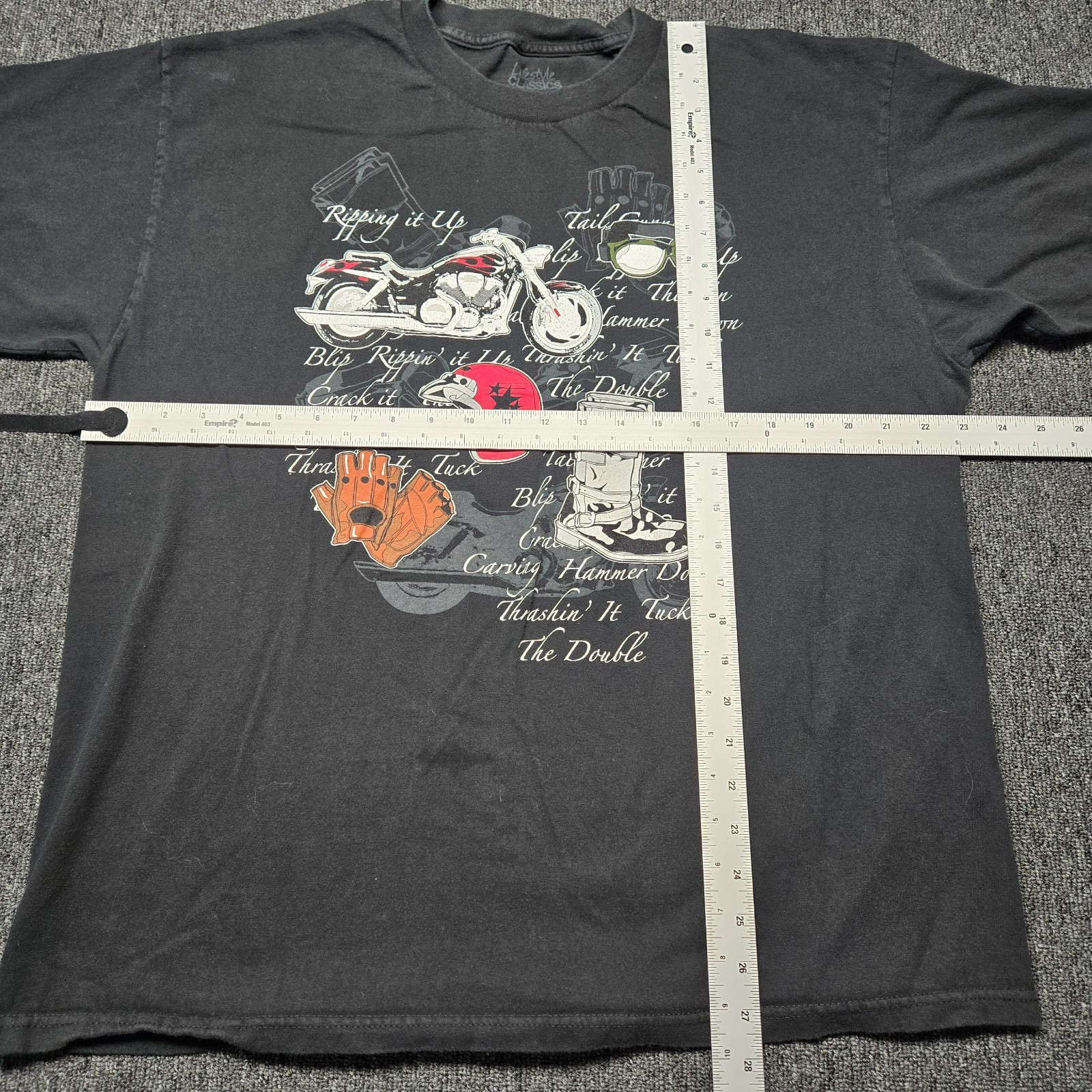 Lifestyle Classics Men’s Shirt XL Black SS Biker Hiker Outdoors Graphic Tee gallery