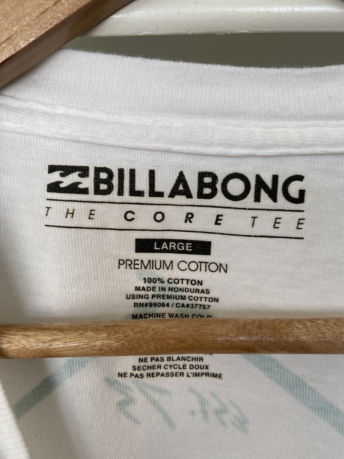 Billabong The Core Tee Shirt White 100% Cotton Mens Size L EUC gallery