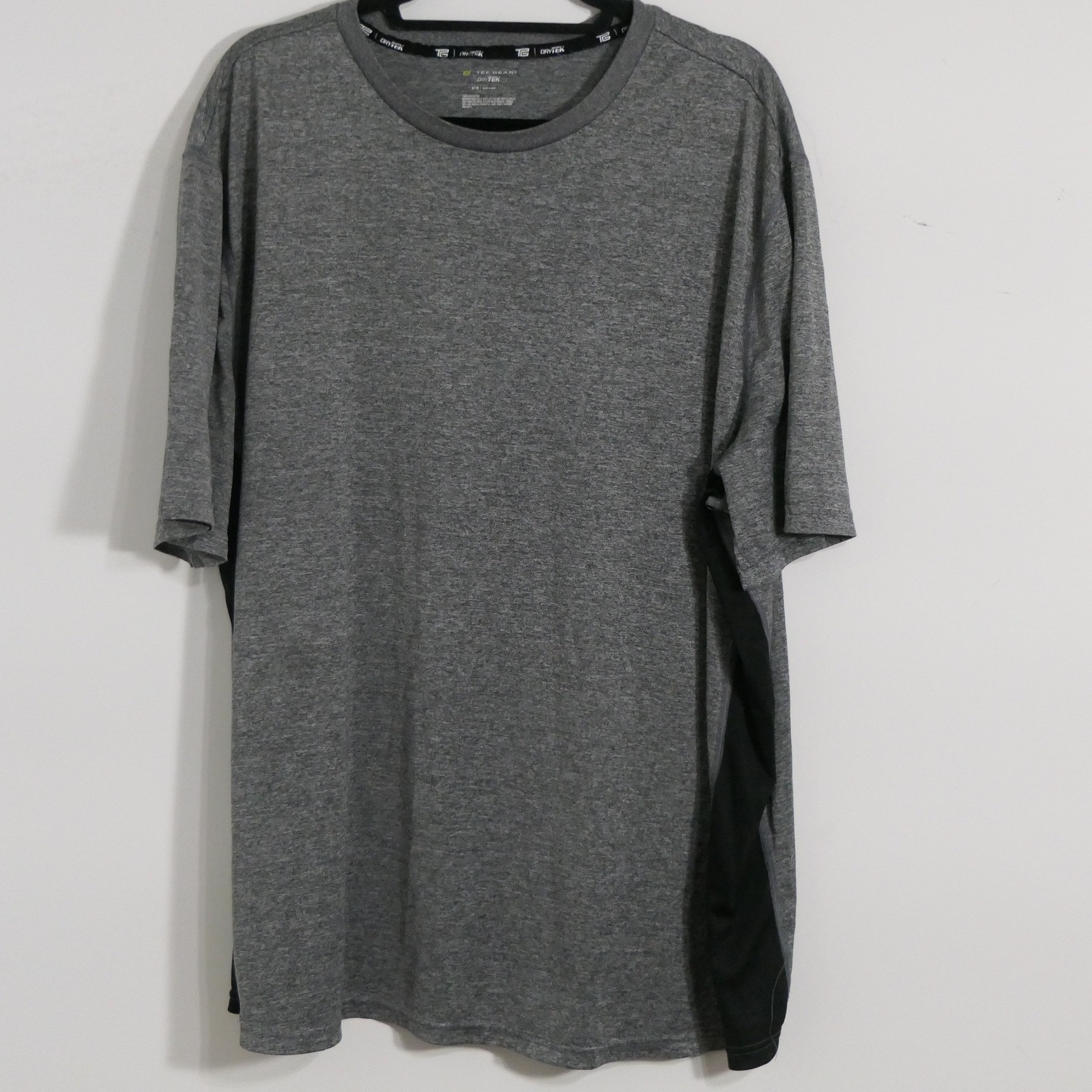 Tek Gear Mens T-Shirt 3XB Gray Heathered Performance Athletic Dry Tek Workout
