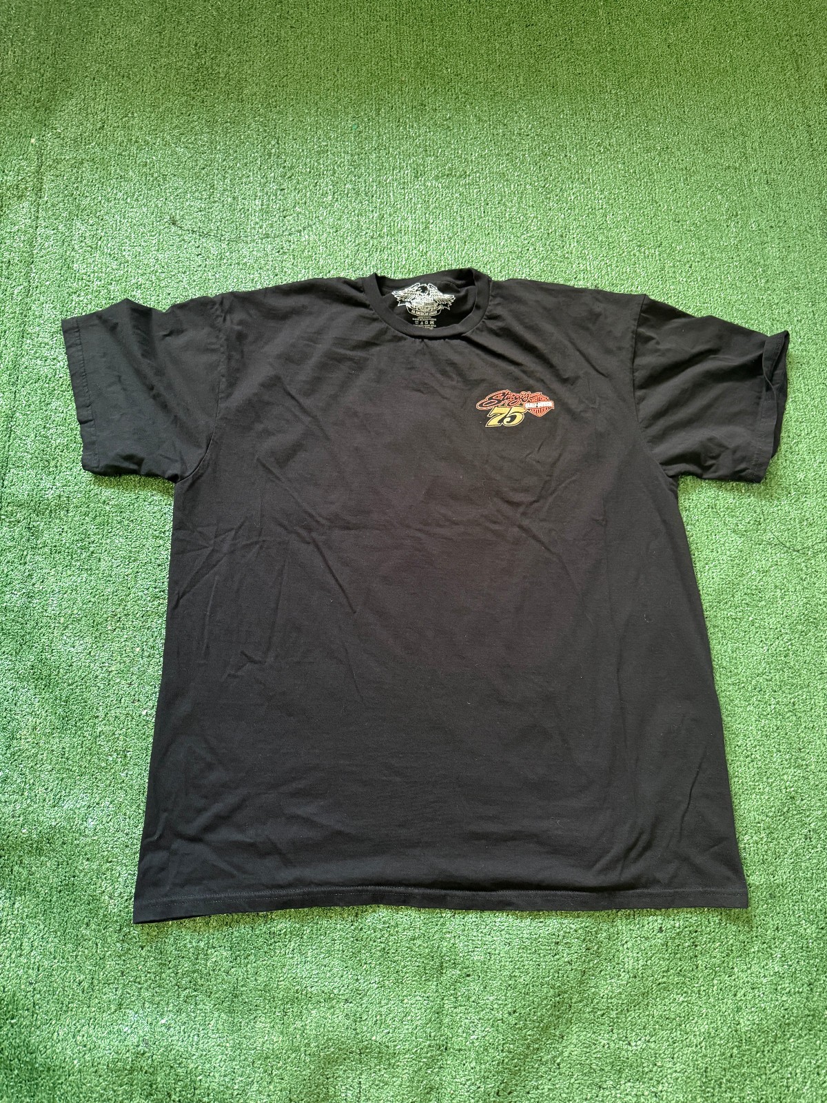 Harley-Davidson Motorcycles T-Shirt Mens 2XL Sturgis 75 Years Anniversary Black gallery