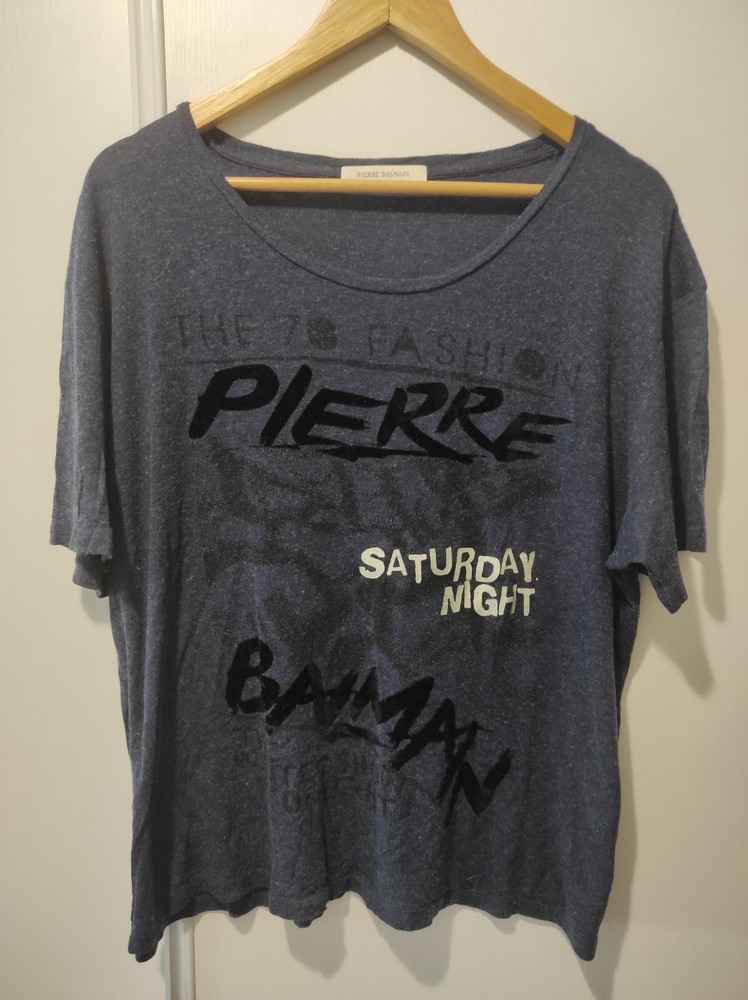 •PIERRE BALMAIN• 70’s Saturday Night Fashion Show Burnout Graphic Tee