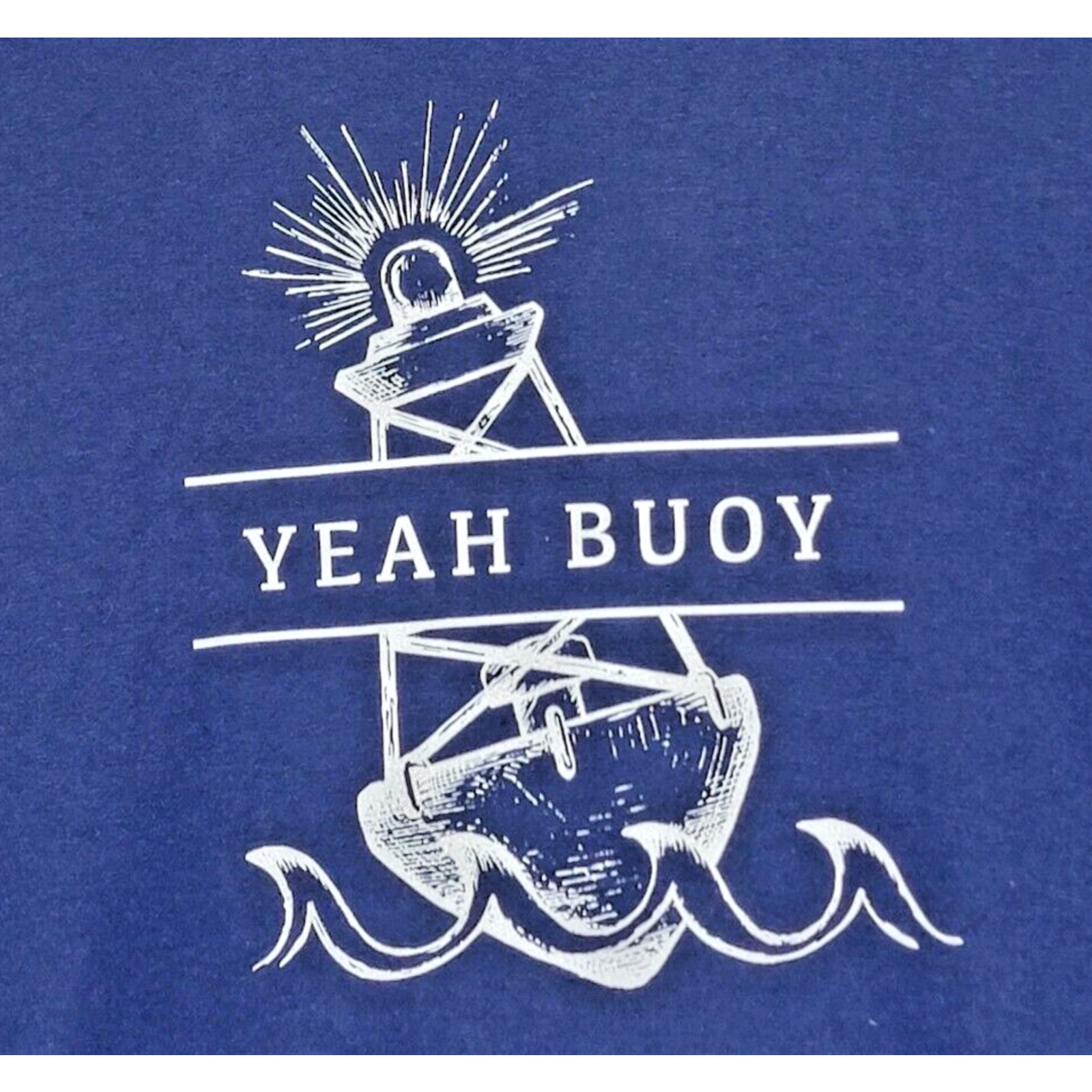 Deep Sea Fishing Long Sleeve Shirt Men's Medium Blue Yeah Buoy Ocean gallery