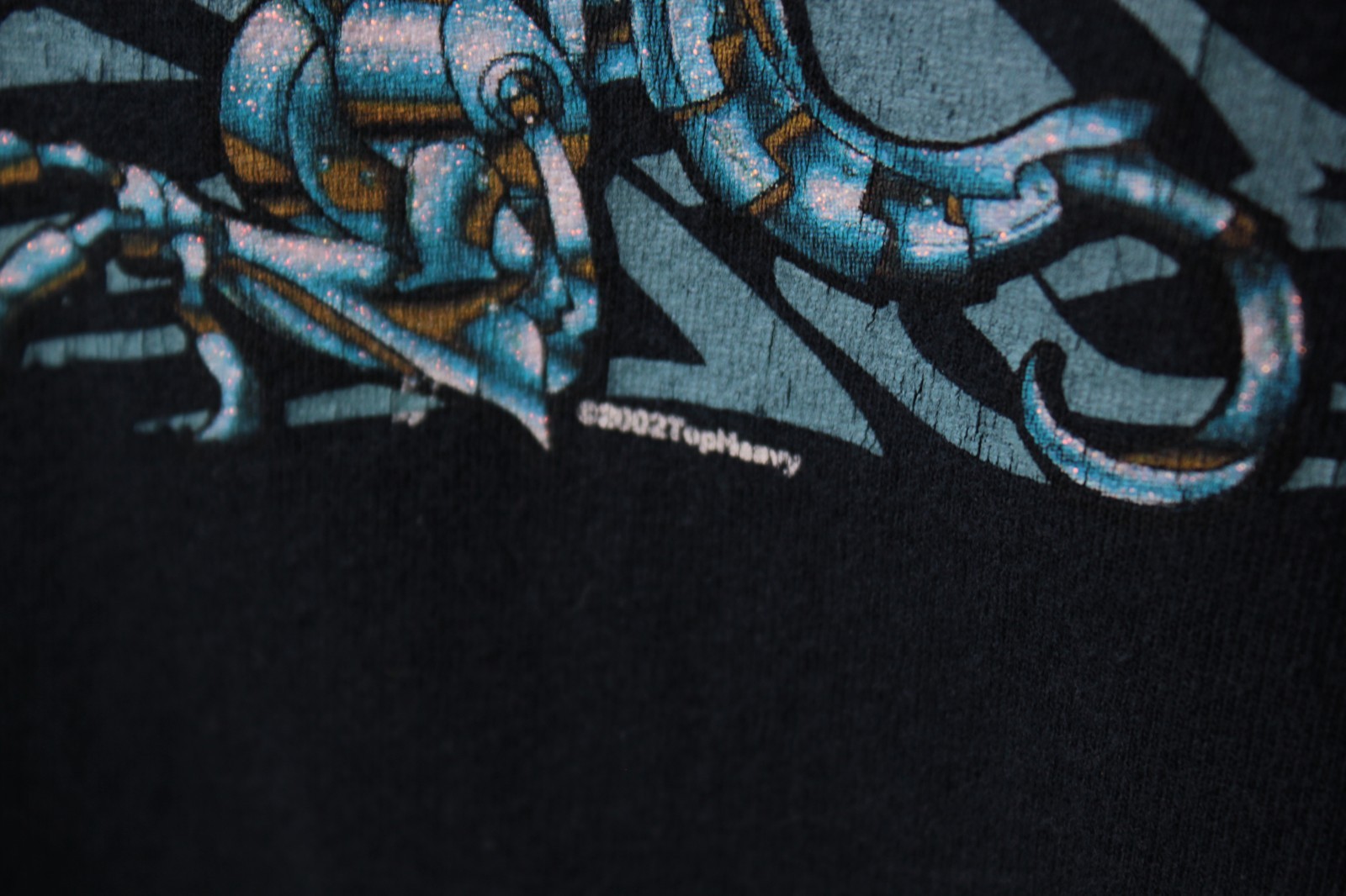 VTG 2002 Top Heavy Grunge Spike Dragon Japanese Art Mens T-Shirt M gallery