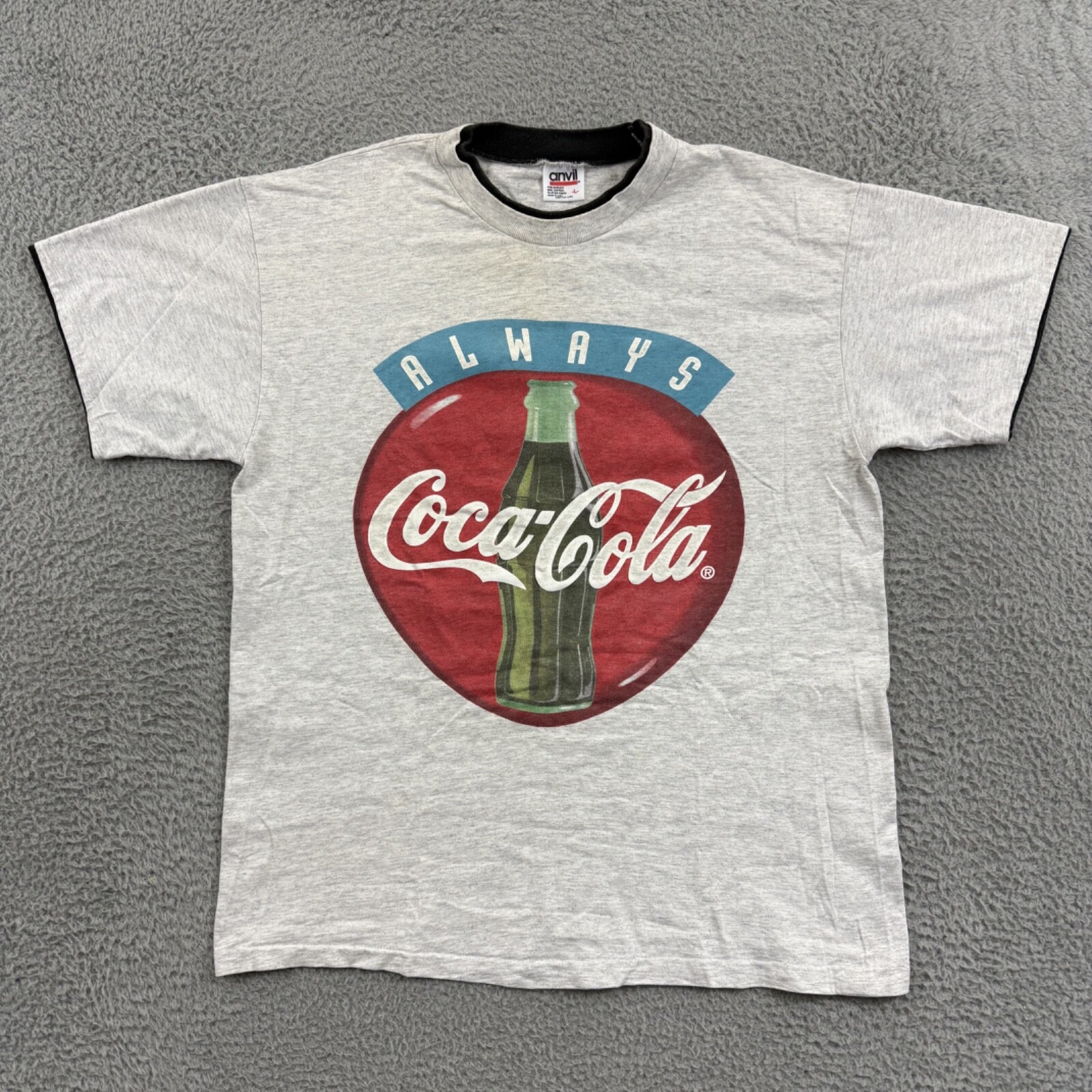 Vintage Always Coca Cola Shirt Mens Large Soda Pop Promo Single Stitch 90s USA gallery