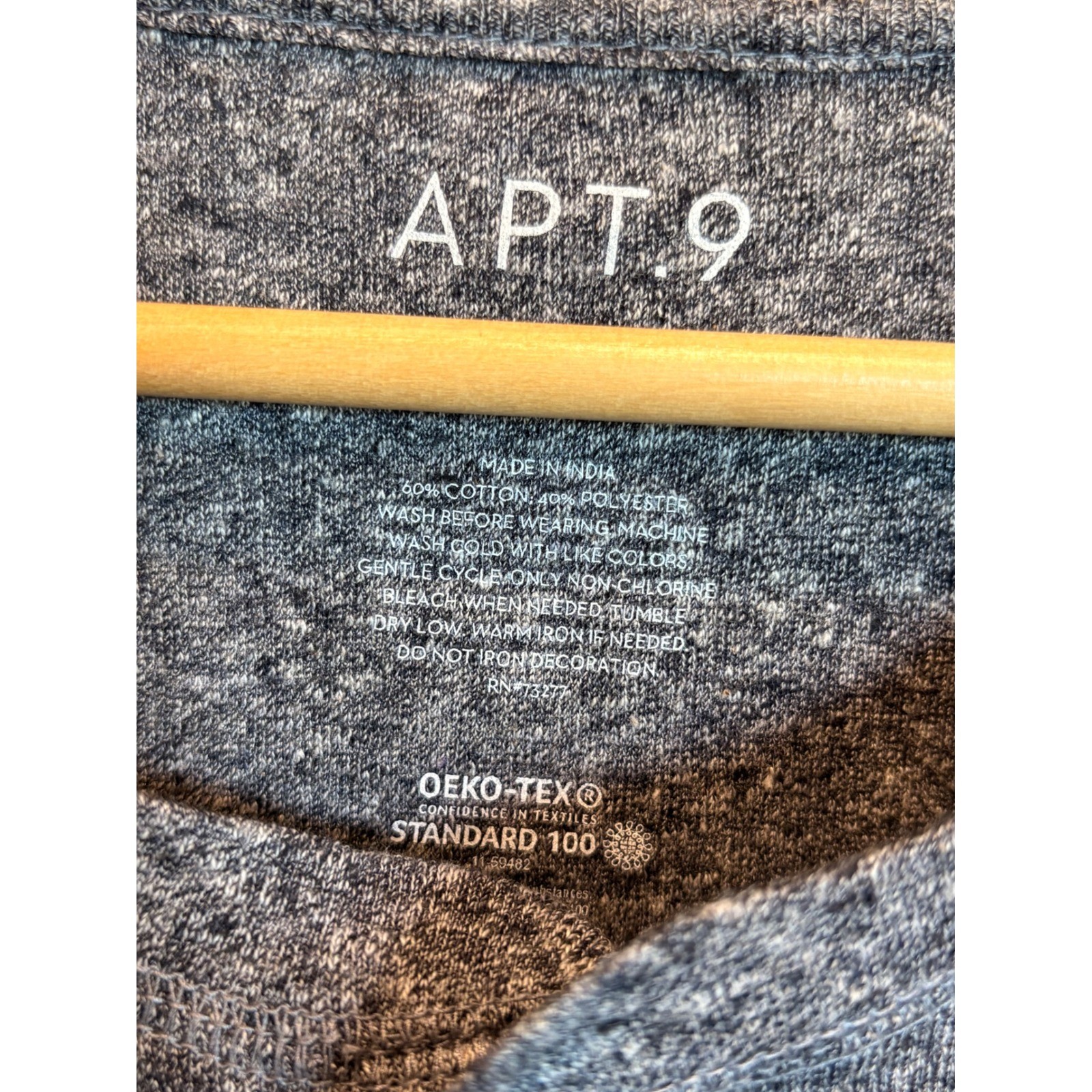 Apt 9 Premier Flex Mens XL Henley Shirt Long Sleeve Gray Heathered Cotton Blend gallery