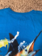 Guy Harvey Graphic Ocean Fish Tee Mens Size Medium Blue Beach Shirt