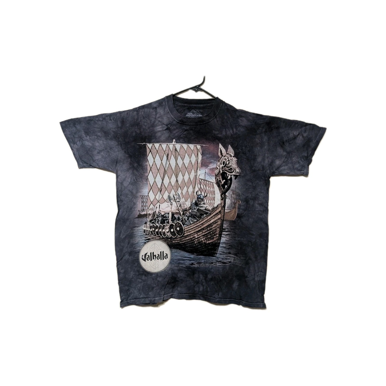 The Mountain Mens T-shirt Gray Viking Longship Retired Logo Large #5821 gallery
