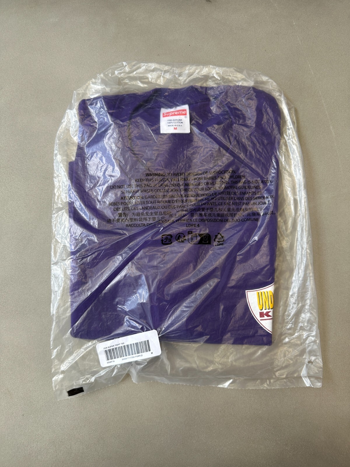 NWT Supreme UGK Super Tight Album Logo T-Shirt Tee Purple SS24 Men's M AUTHENTIC gallery