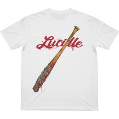 The Walking Dead Lucille Graphic Tee Mens Large White AMC Series Bat Horror