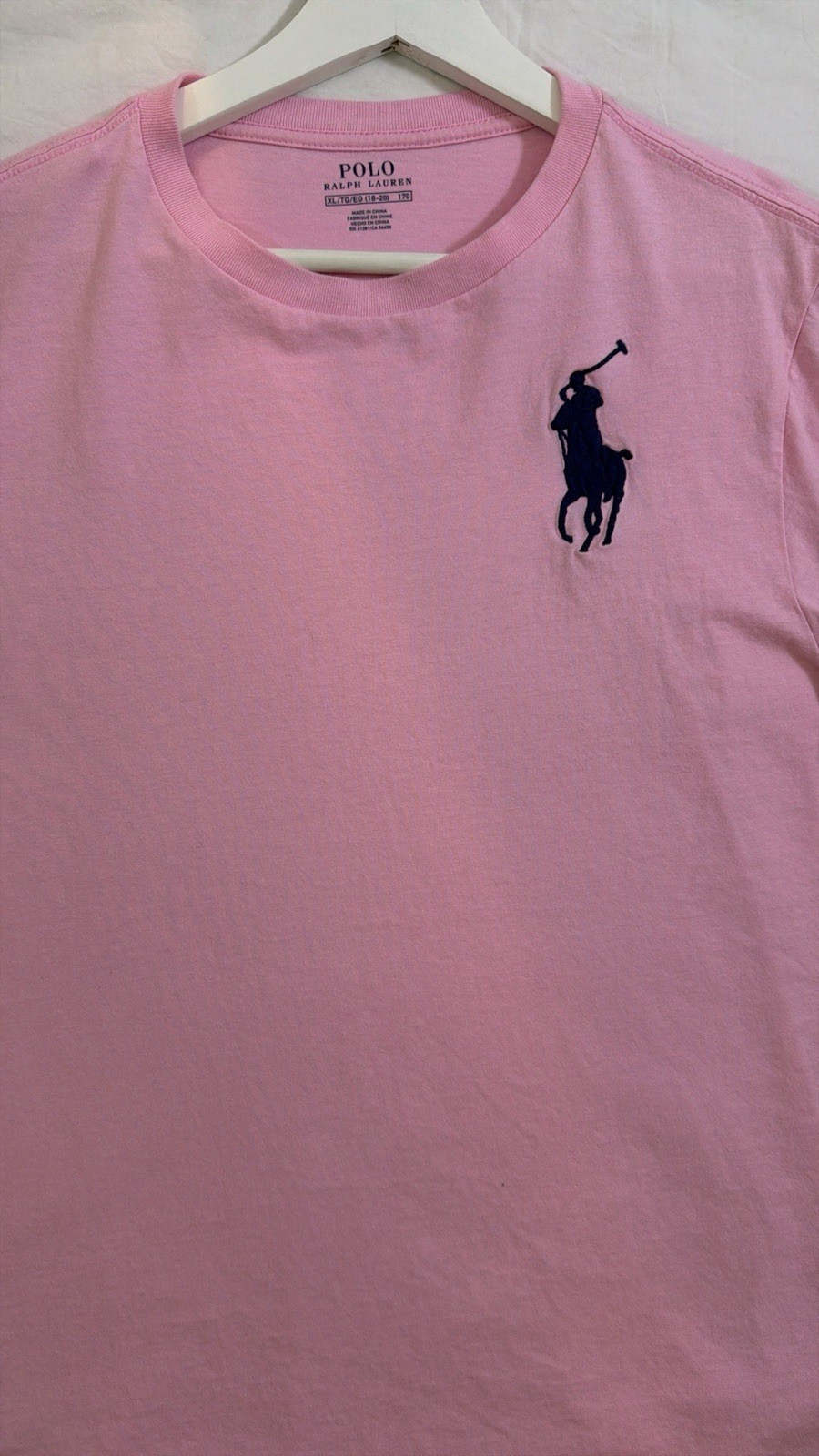 Polo Ralph Lauren Mens Pink Big Pony Crewneck T-Shirt Short Sleeve #3 XL 18-20 gallery