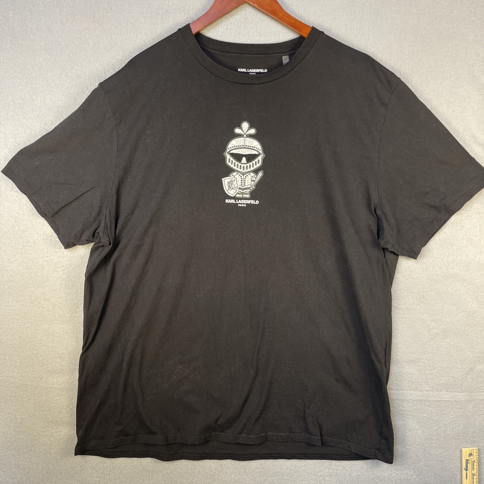 Karl Lagerfeld T Shirt Mens 2XL/2TG Black Graphic Knight Designer City gallery